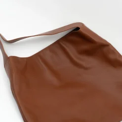 Big crossbody handtas in cognac nappaleer