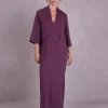 Bonita jurk in aubergine Tencel