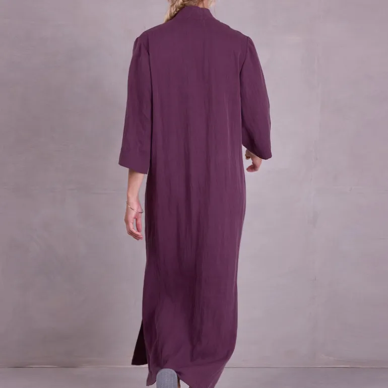 Bonita jurk in aubergine Tencel