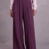 Clinton broek in aubergine Tencel