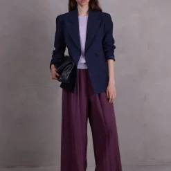 Clinton broek in aubergine Tencel