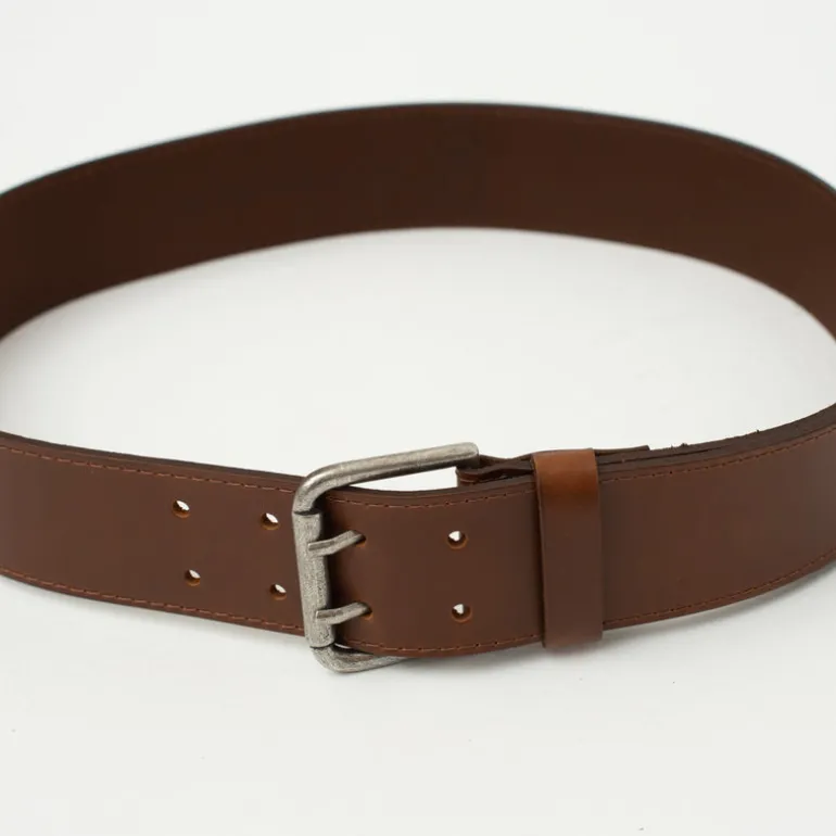 Cognac riem met dubbele sluiting
