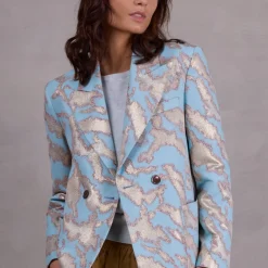 Davos blazer in blue archipel jacquard