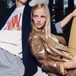 Davos blazer in gold disco twill