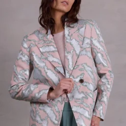 Davos blazer in pink archipel jacquard
