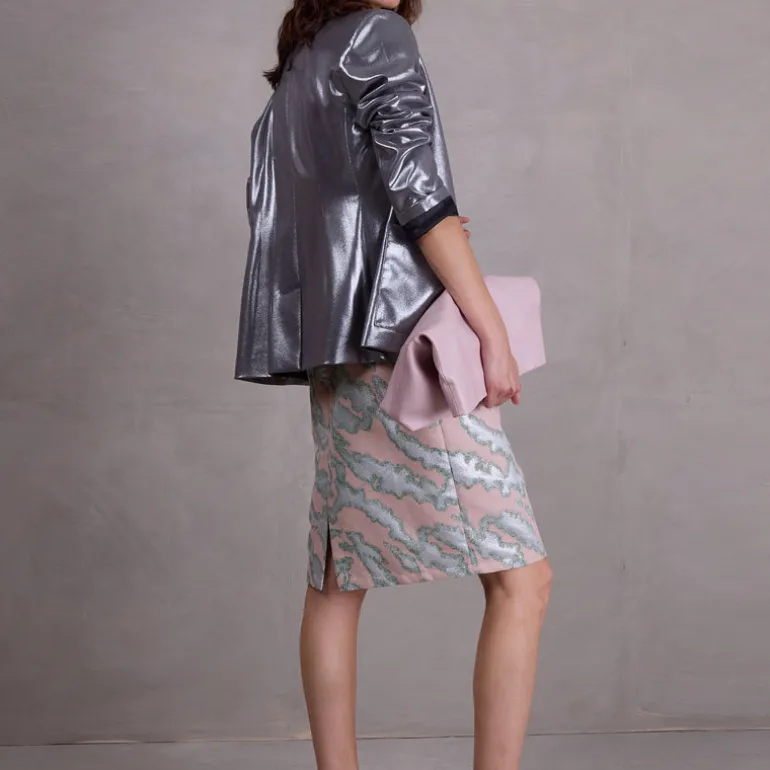 Davos blazer in silver disco twill
