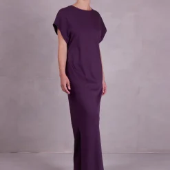 Denise jurk in aubergine