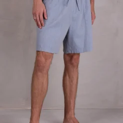 Diede short in dusk blue herringbone