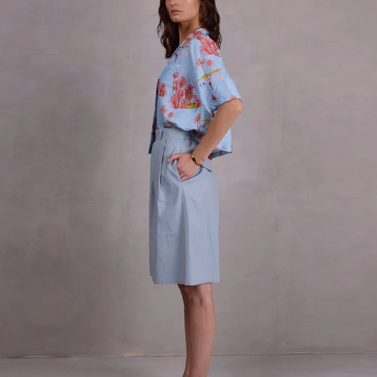 Eddie bermuda in misty blue
