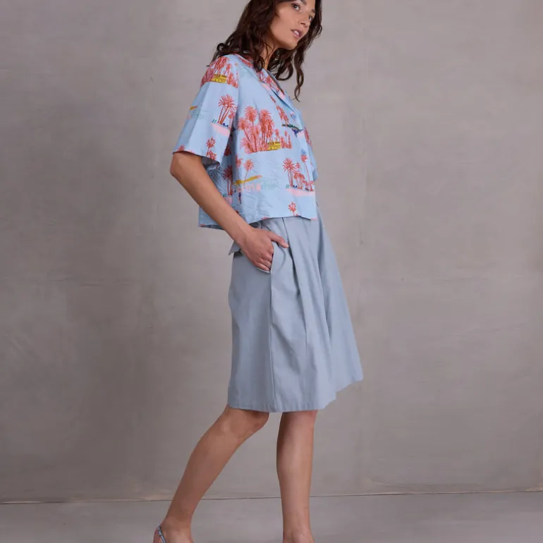 Eddie bermuda in misty blue