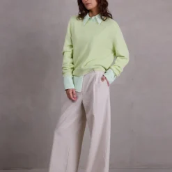 Edward broek in sand herringbone