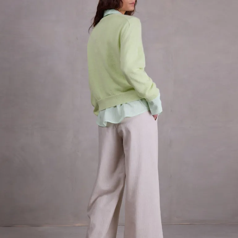 Edward broek in sand herringbone
