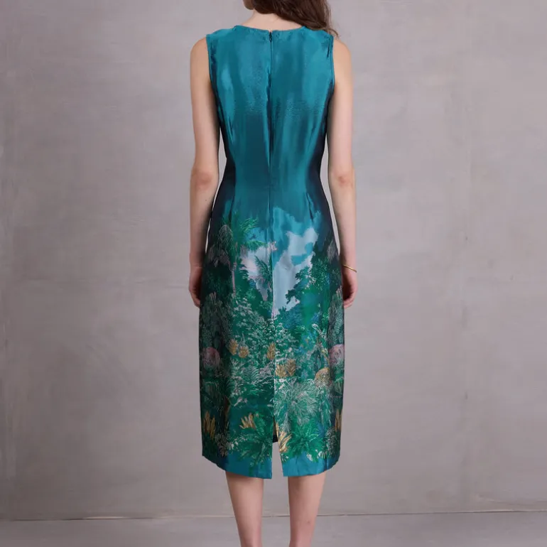 Emelia jurk in jungle jacquard