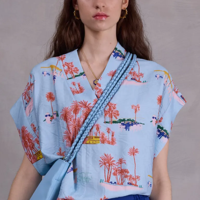 Fabio blouse in blue Havana