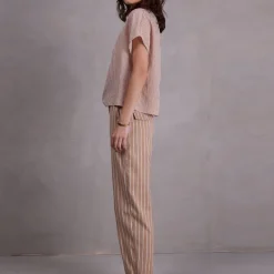 Fannie broek in mokka stripes