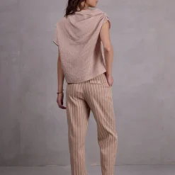 Fannie broek in mokka stripes