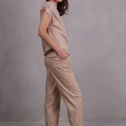 Fannie broek in mokka stripes
