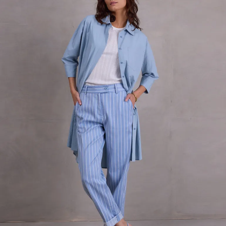 Fannie broek in powder blue stripes