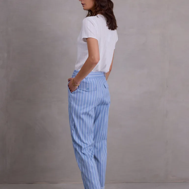 Fannie broek in powder blue stripes