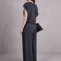 Fanotti top in antraciet