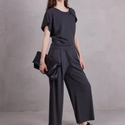 Fanotti top in antraciet