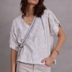 Faro ecru broderie blouse