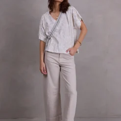 Faro ecru broderie blouse
