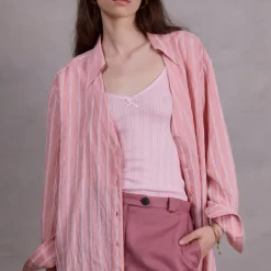 Felicia oversized roze hemd