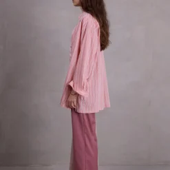 Felicia oversized roze hemd