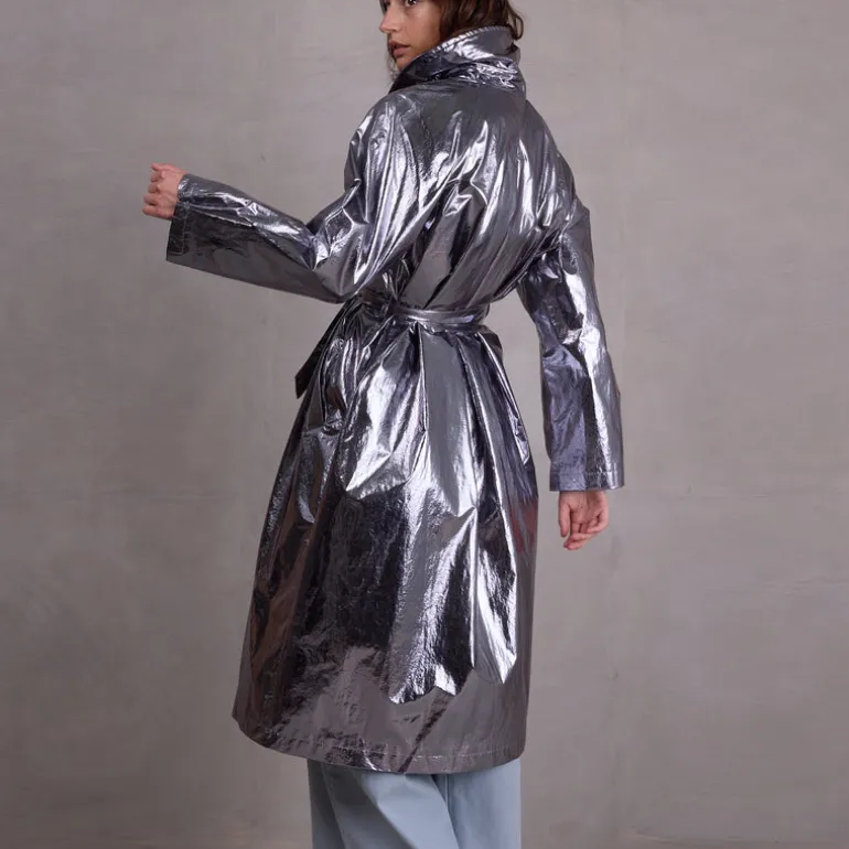 Ferdi silver trench coat