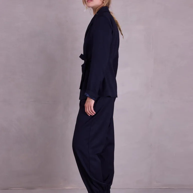 Fernando geknoopte blazer in night blue