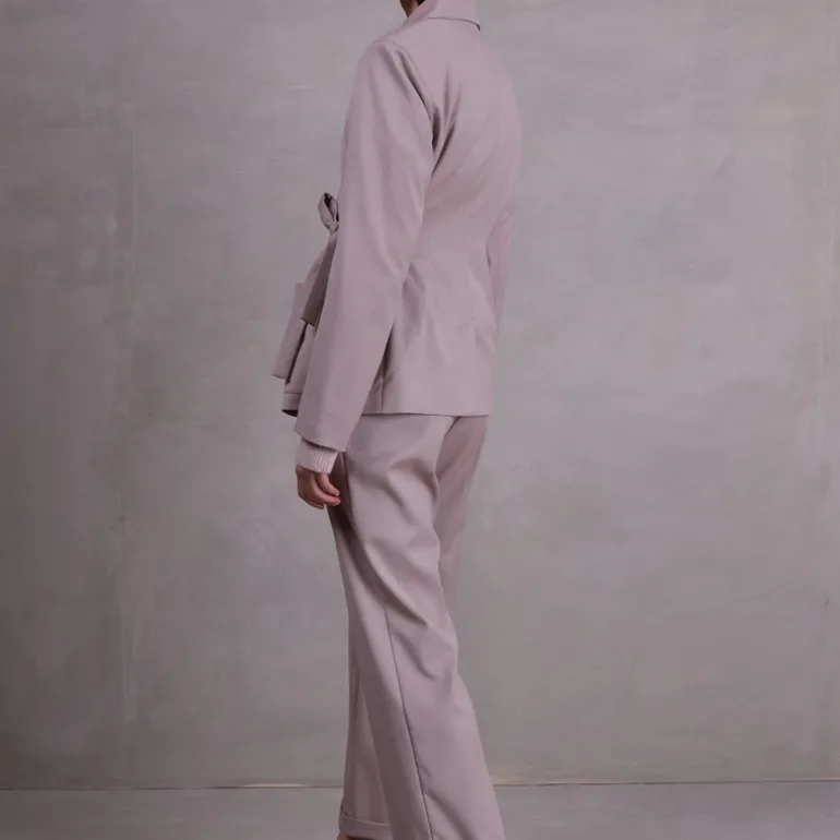 Fernando taupe geknoopte blazer