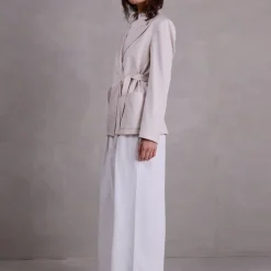 Fernando vanille geknoopte blazer