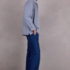 Ferre vest in dusk blue herringbone