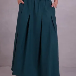 Fieke rok in bottle green