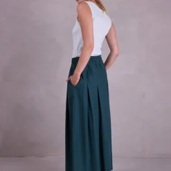 Fieke rok in bottle green