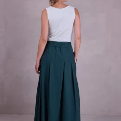 Fieke rok in bottle green