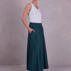 Fieke rok in bottle green