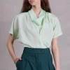 Filipa lichtgroen gestreepte blouse