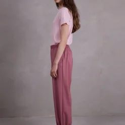 Fiona roze pointelle jersey T-shirt