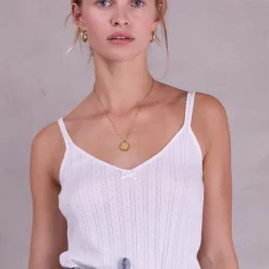 Fleur wit pointelle jersey topje
