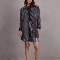 Flint vest in black stripes