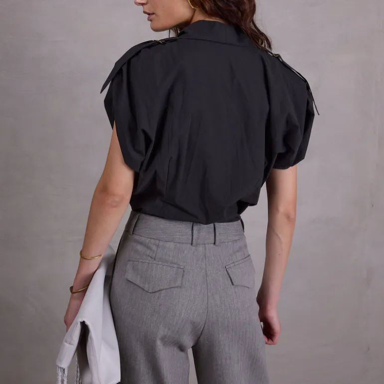 Flora antraciete blouse