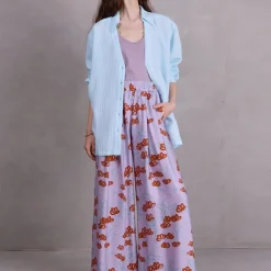 Freddy broek in red akebia flowers