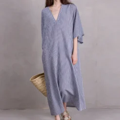Freya jurk in navy stripes