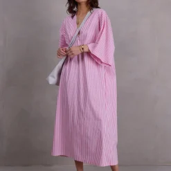 Freya jurk in pink stripes