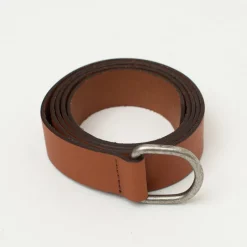Leren D-ring riem in cognac