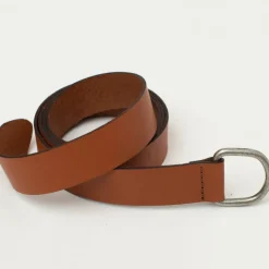 Leren D-ring riem in cognac