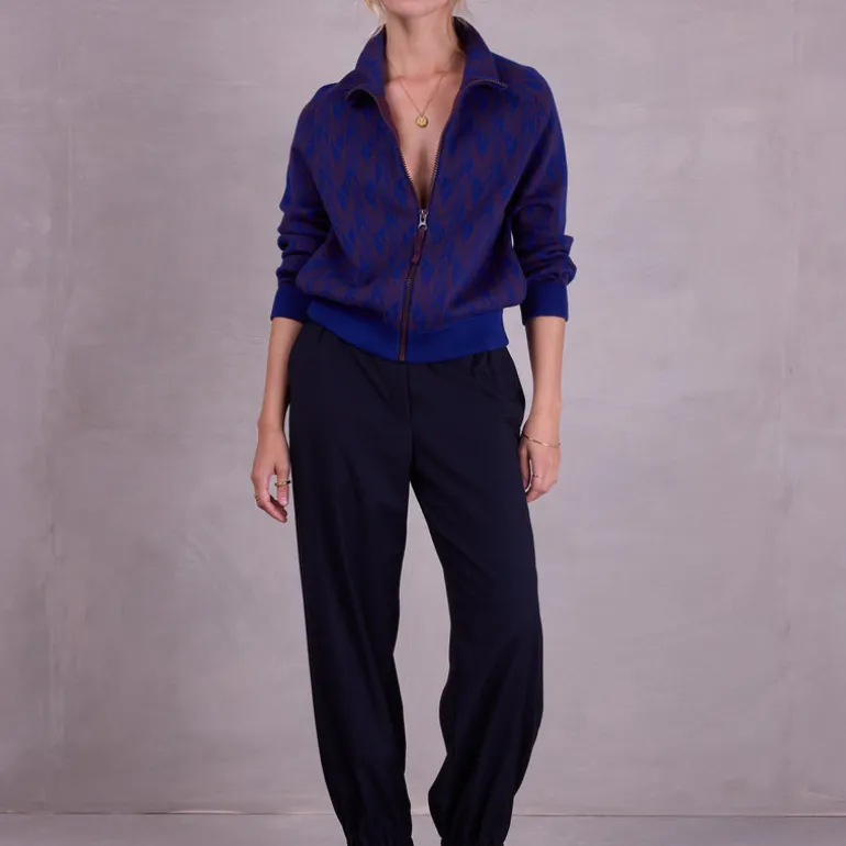 Sparta grafische vest in royal blue en fig