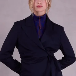 Sparta grafische vest in royal blue en fig
